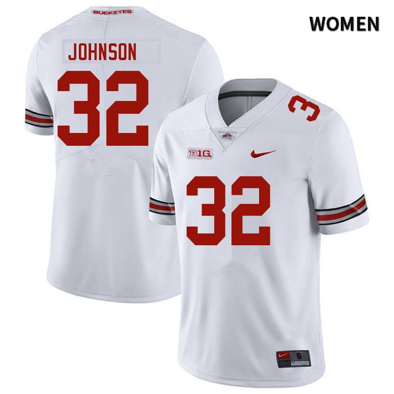 Women's Nike Ohio State Buckeyes Jakailin Johnson #32 White NCAA Authentic Stitched College Football Jersey ESM54S8Q